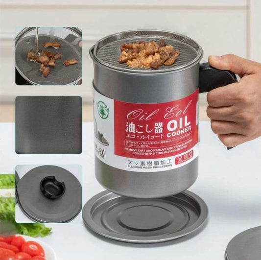 1.4L Stainless Steel Oil Filter Pot – Perfect for Ramadan Cooking - Trusticart Store