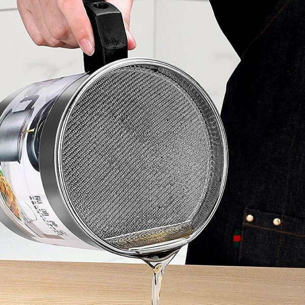 1.4L Stainless Steel Oil Filter Pot – Perfect for Ramadan Cooking - Trusticart Store