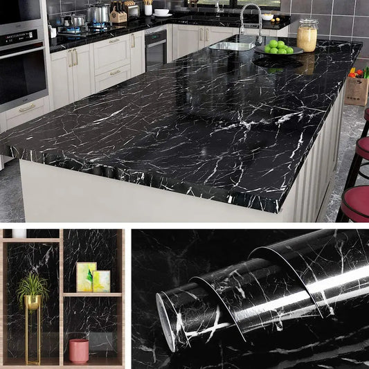 Black Imitation Marble Tile Sheet Size 60x200cm Buy 2 Get One Free - Trusticart Store