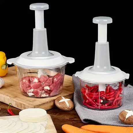 Manual Hand Push Chopper Meat Grinder, Grater, litter- 1.5 Liter with Extra three Blade - Trusticart Store