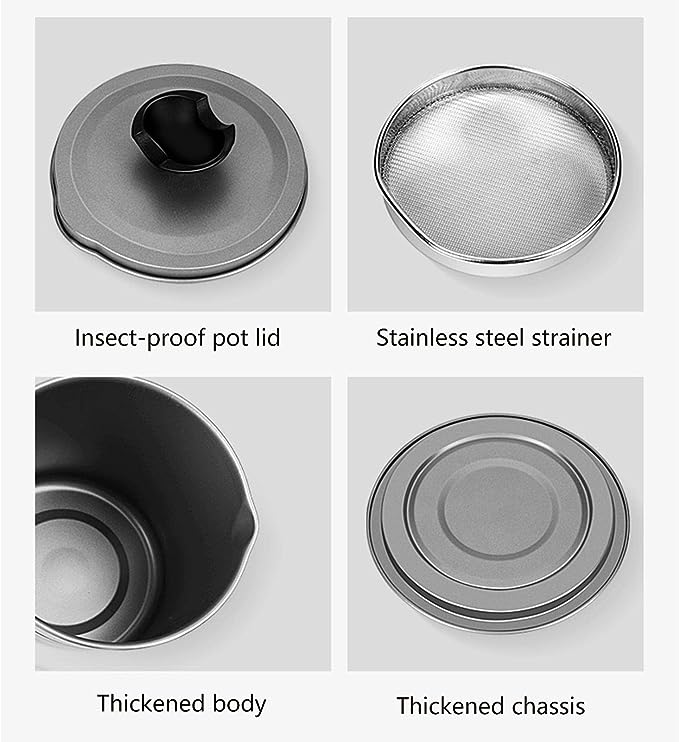 1.4L Stainless Steel Oil Filter Pot – Perfect for Ramadan Cooking - Trusticart Store