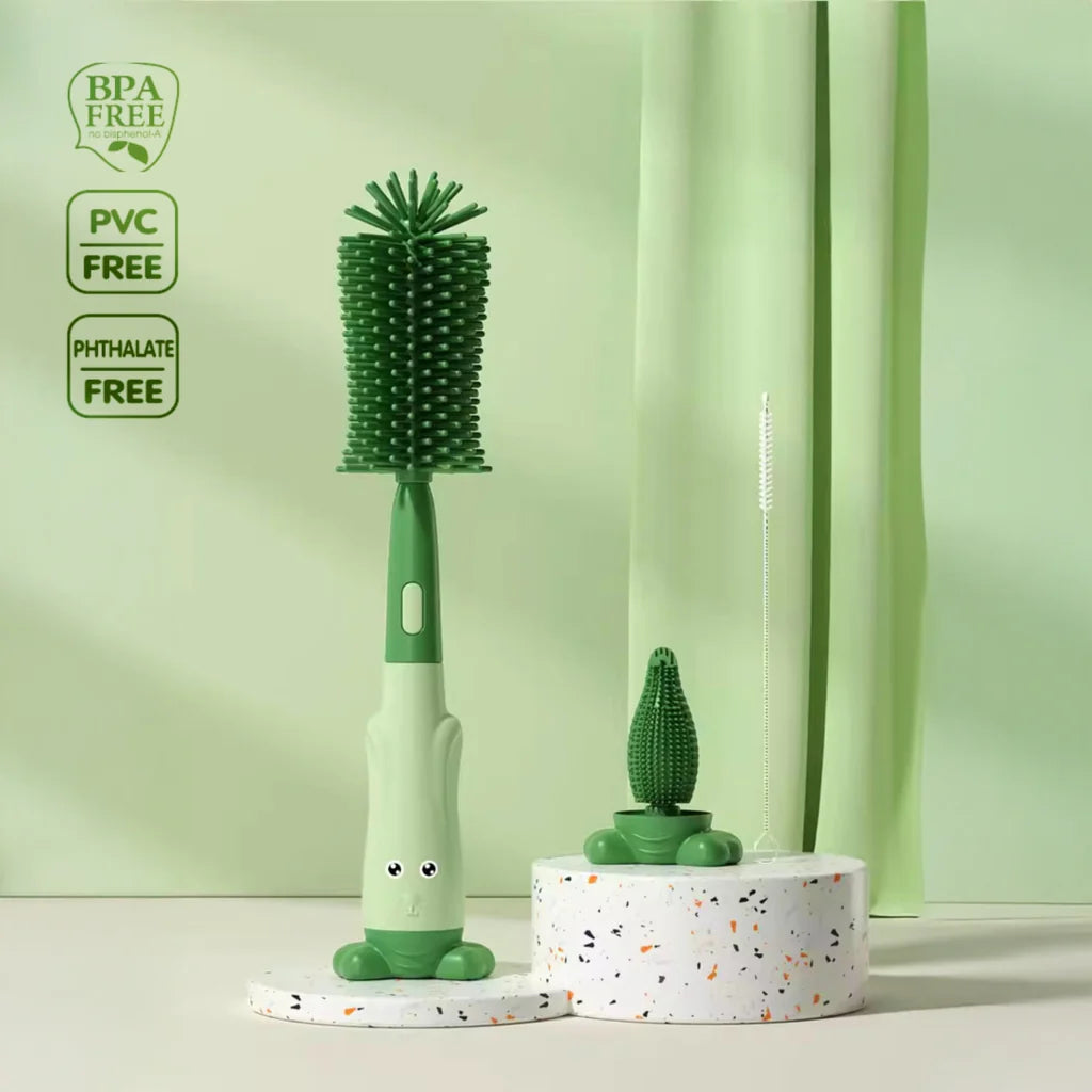 3-in-1 Silicone Baby Bottle Cleaning Brush Set – Bottle, Straw & Pacifier Scrubber
