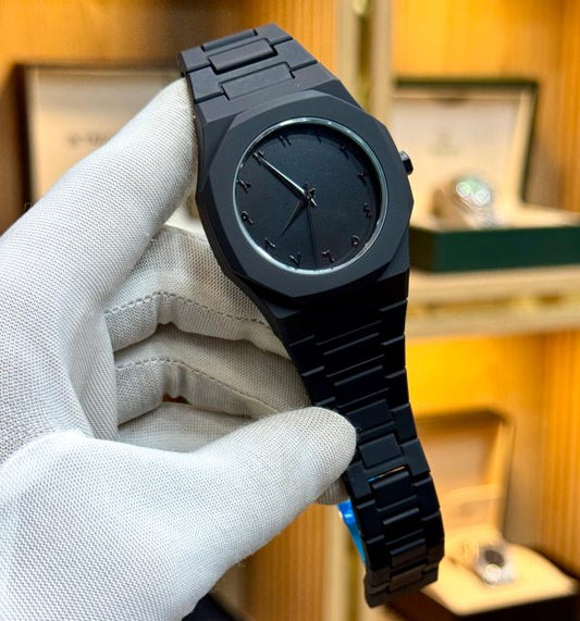 Black Aura Quartz Watch – Lightweight & Premium Finish - Trusticart Store