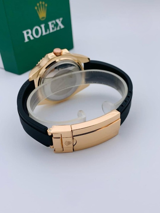 Rolex Yacht-Master Style Golden Watch Men Rubber Strap Master Lock - Trusticart Store