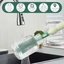 3-in-1 Silicone Baby Bottle Cleaning Brush Set – Bottle, Straw & Pacifier Scrubber