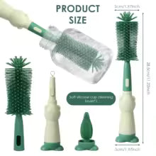 3-in-1 Silicone Baby Bottle Cleaning Brush Set – Bottle, Straw & Pacifier Scrubber