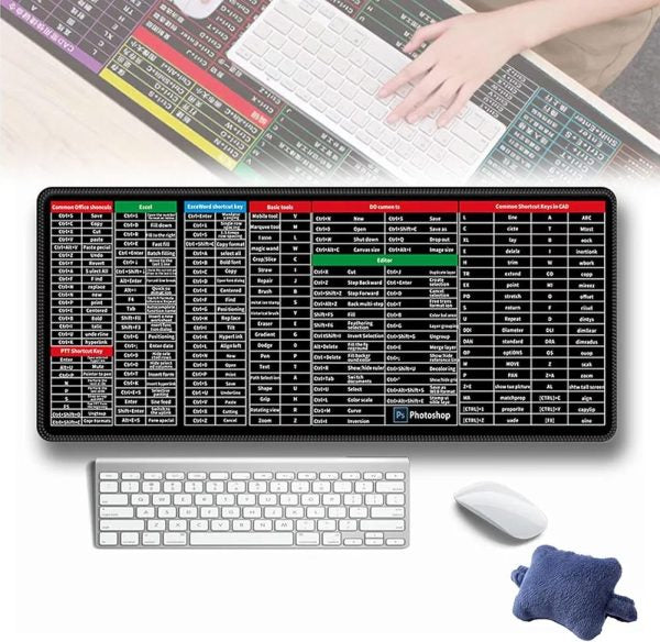 Shortcut Keyboard Mat – Compatible with Office, PS, CAD, AI, Excel, PPT, CDR – Ergonomic Desk Mat - Free Delivery - Trusticart Store
