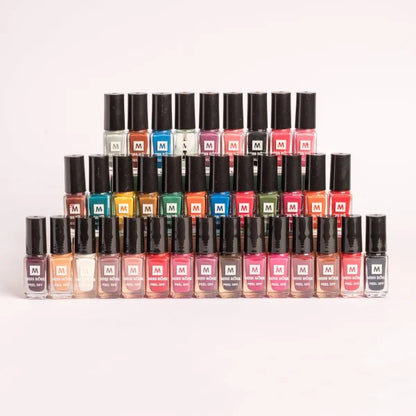 Pack Of 12 Peel Off Nail Paints / Nail Polish – Multicolor - Trusticart Store