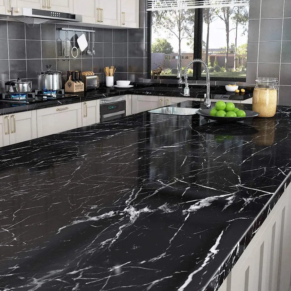 Black Imitation Marble Tile Sheet Size 60x200cm Buy 2 Get One Free - Trusticart Store