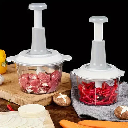 Manual Hand Push Chopper Meat Grinder, Grater, litter- 1.5 Liter with Extra three Blade - Trusticart Store