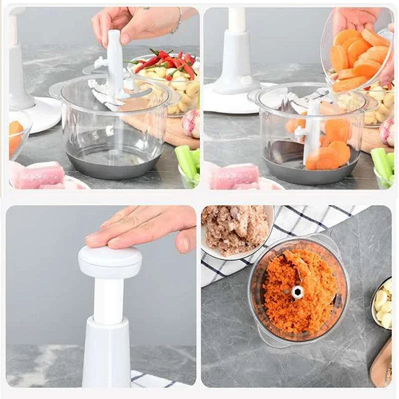 Manual Hand Push Chopper Meat Grinder, Grater, litter- 1.5 Liter with Extra three Blade - SynoMin Online Store
