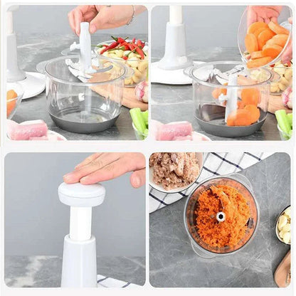 Manual Hand Push Chopper Meat Grinder, Grater, litter- 1.5 Liter with Extra three Blade - Trusticart Store