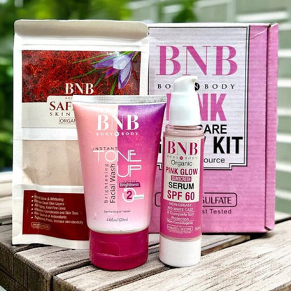 BNB Pink Glow Kit – Radiant Skin Trio: Facewash, Saffron Mask & Sunscreen - Trusticart Store