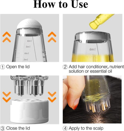 Mini Liquid Scalp Oil Applicator – 6ml Hair Growth & Massage Comb - Trusticart Store