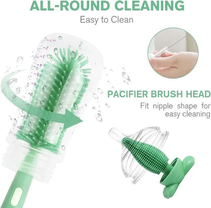 3-in-1 Silicone Baby Bottle Cleaning Brush Set – Bottle, Straw & Pacifier Scrubber